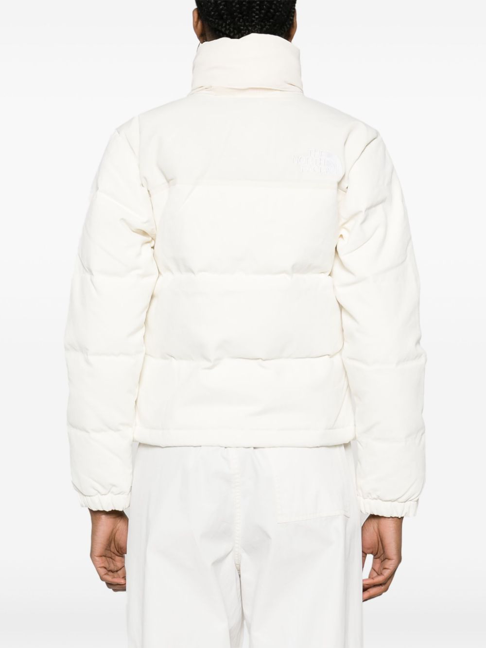logo-embroidered puffer jacket