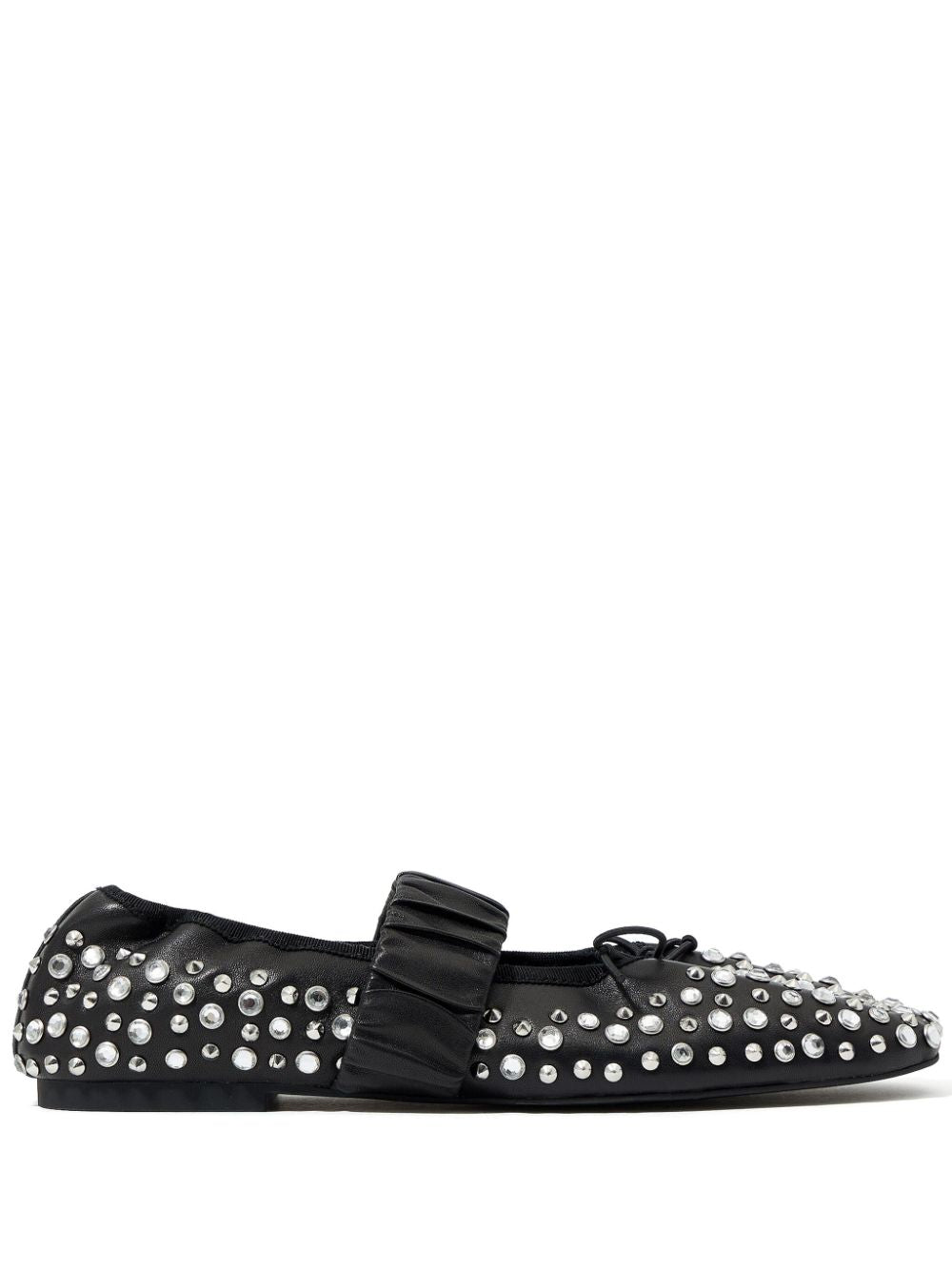 stud-embellished leather ballerina shoes