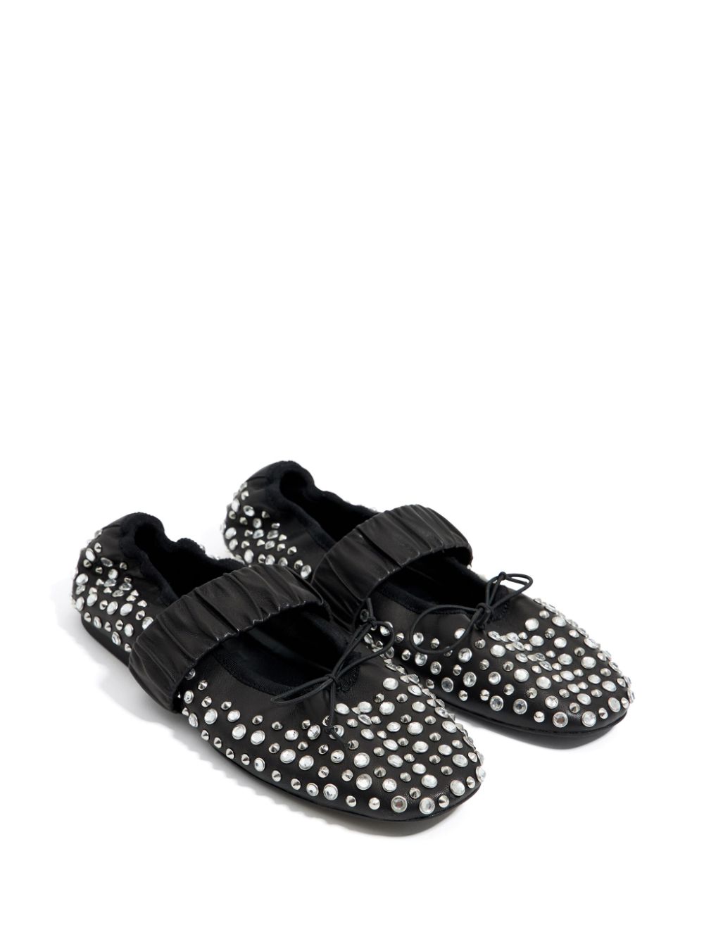 stud-embellished leather ballerina shoes