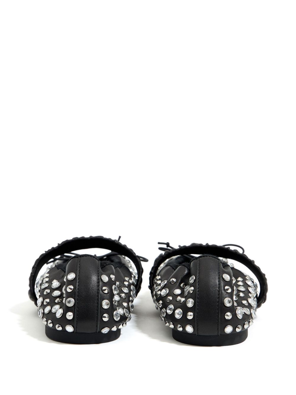 stud-embellished leather ballerina shoes