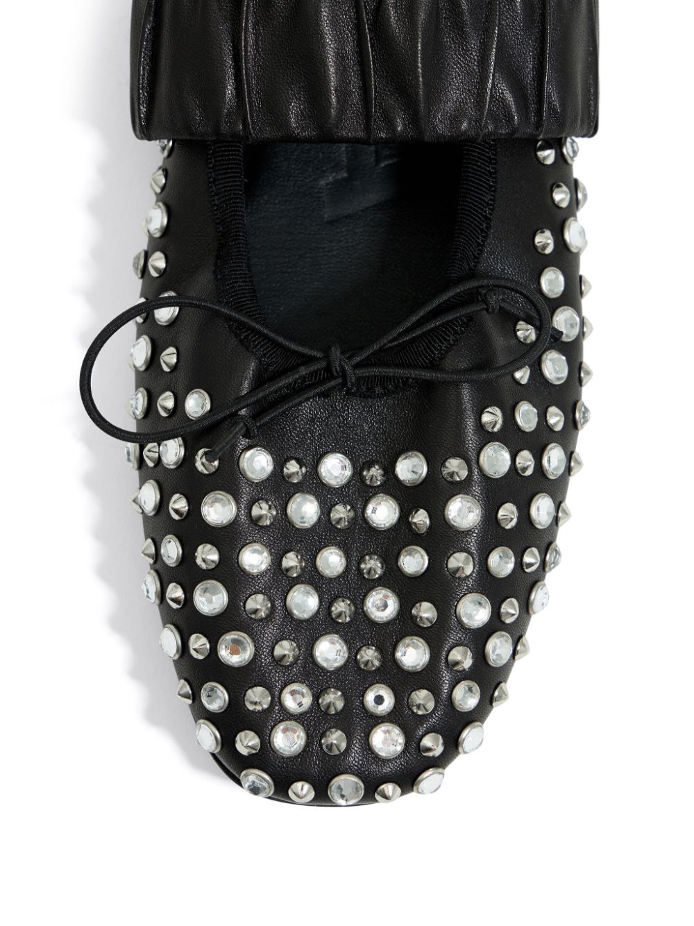 stud-embellished leather ballerina shoes