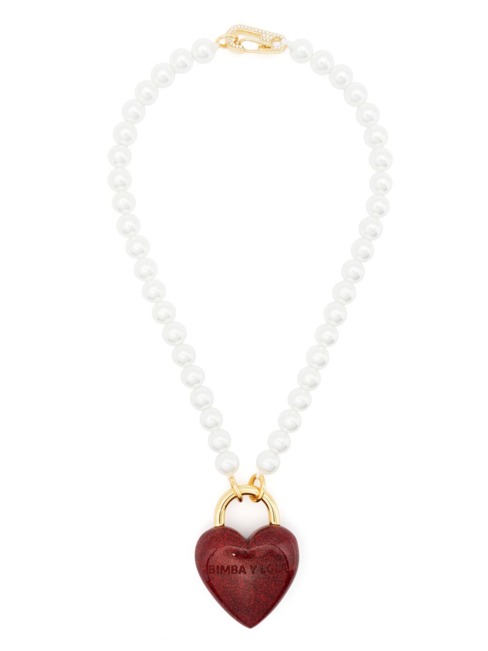 glittered-heart pendant necklace