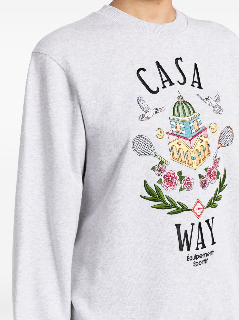 Casa Way-embroidered cotton sweatshirt