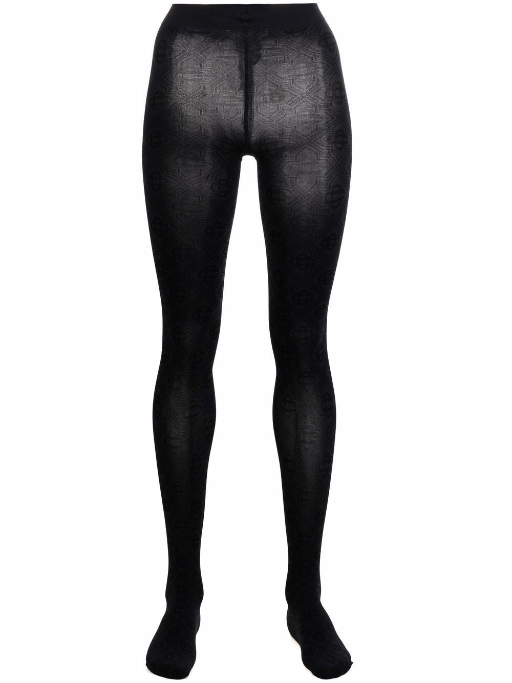 monogram pattern tights