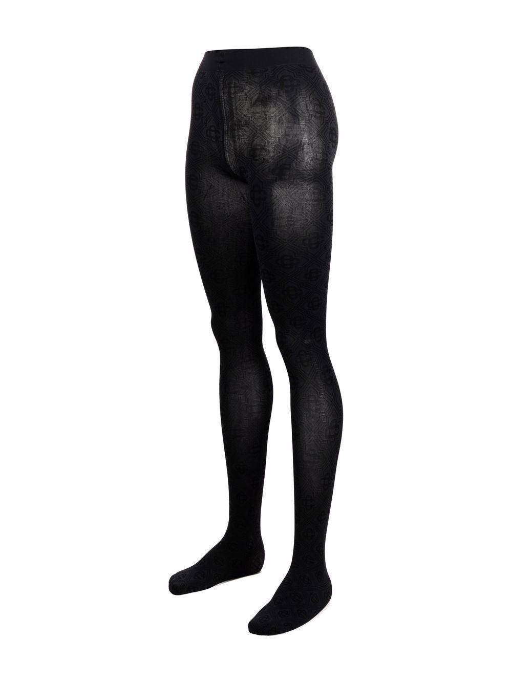 monogram pattern tights