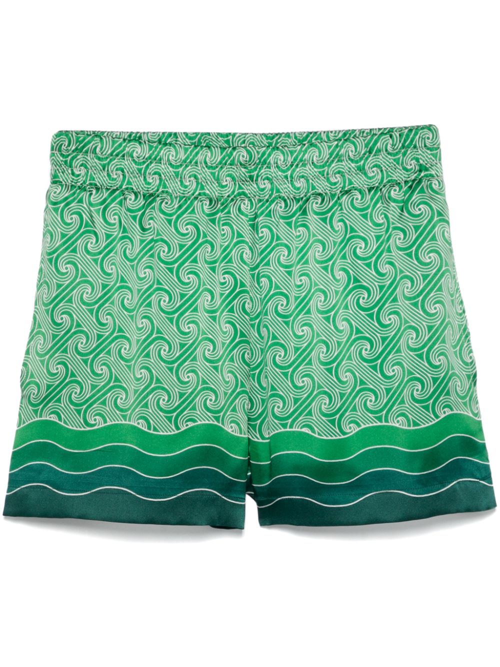 printed silk shorts