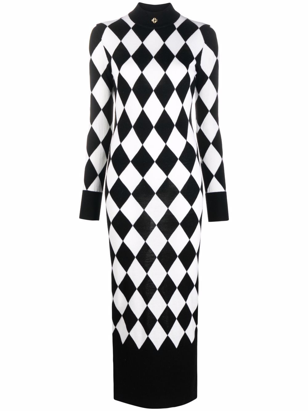 robe en laine à motif arlequin