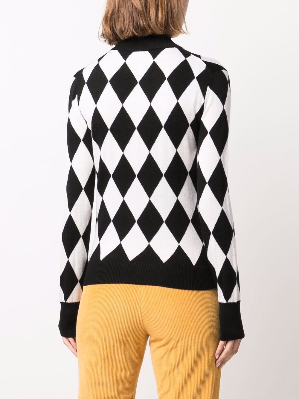 pull en laine mérinos à imprimé losanges