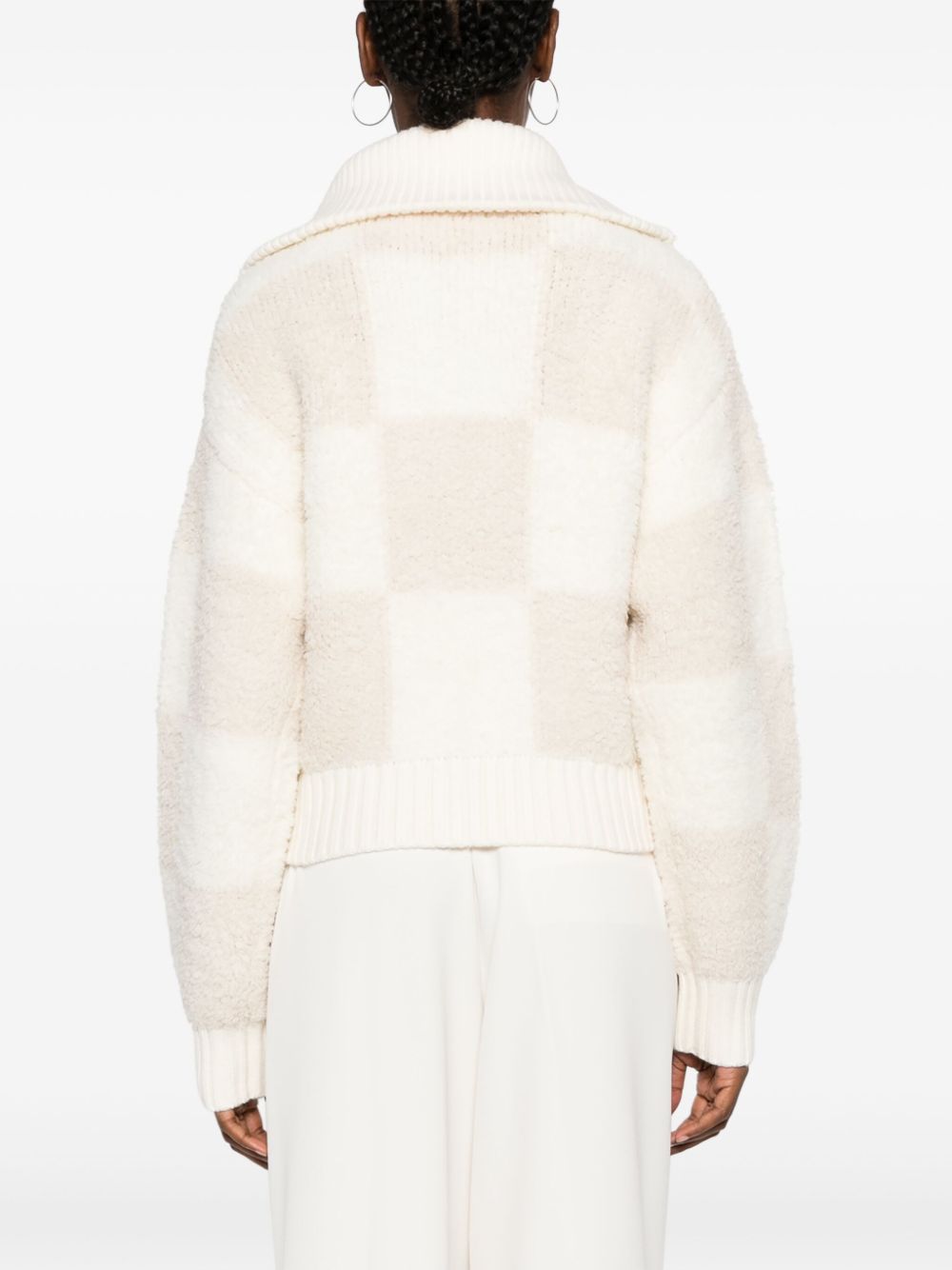 cardigan zippé en maille torsadée