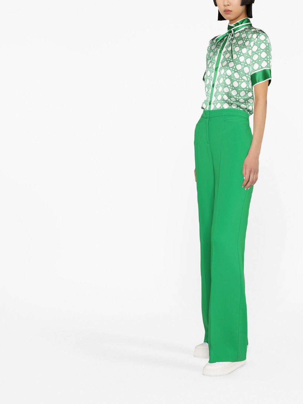 chemise en soie à imprimé monogramme