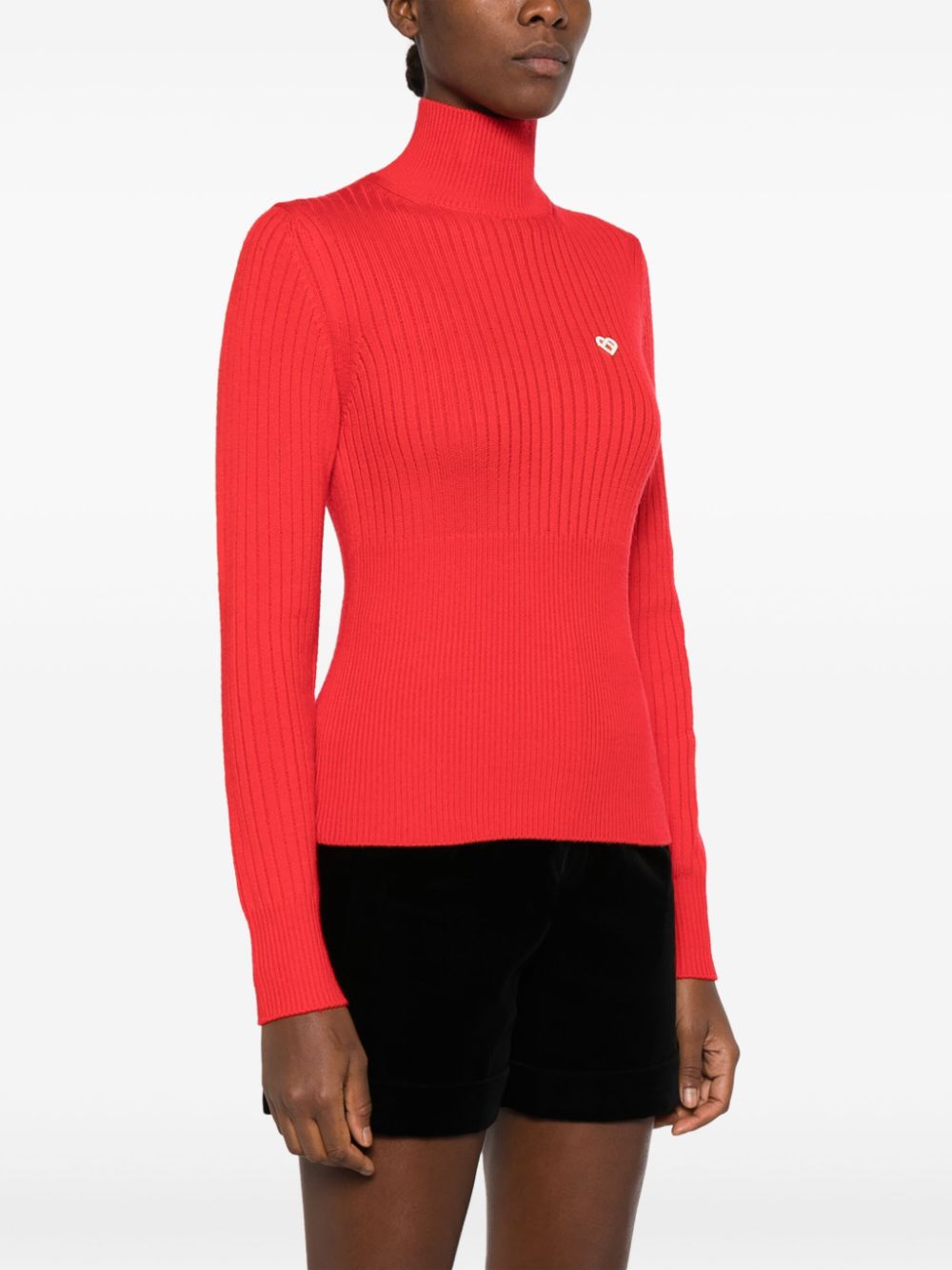 pull en laine avec logo appliqué