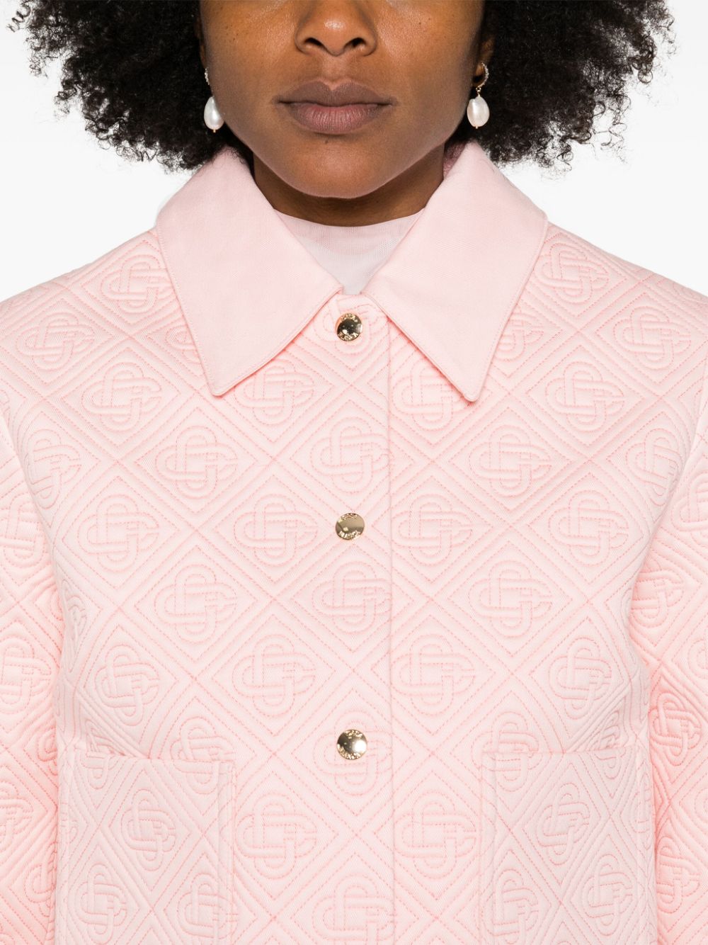 veste chemise matelassée à logo