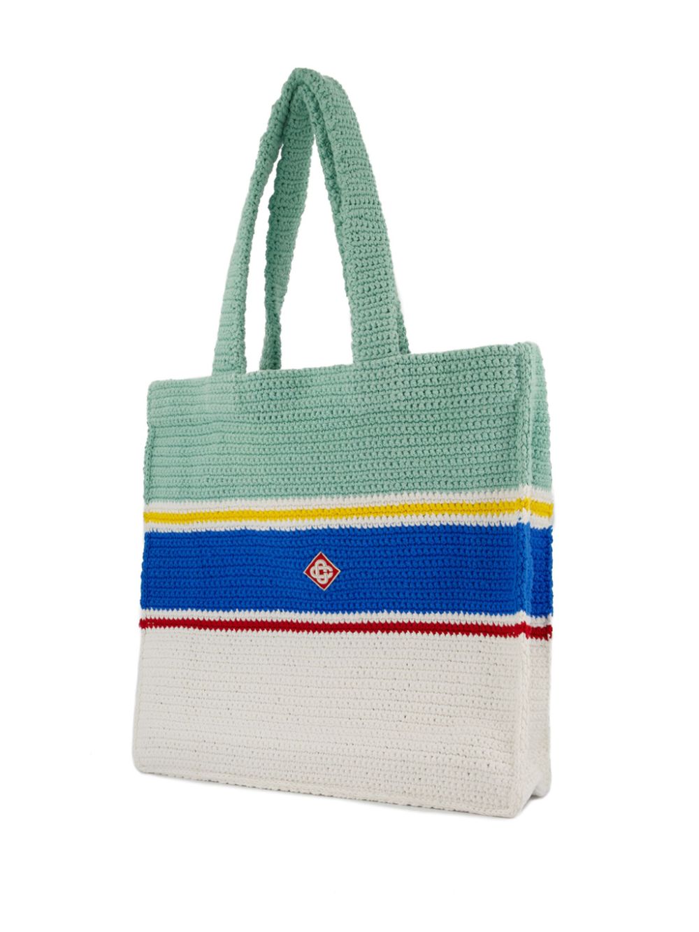 crochet-knit tote bag
