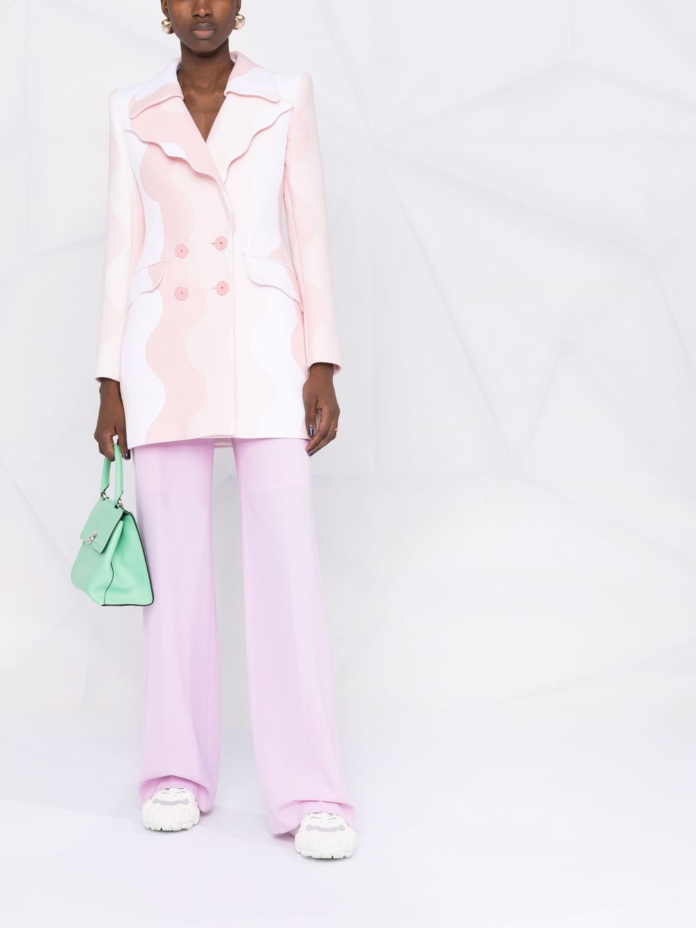 blazer croisé à motif ondulé