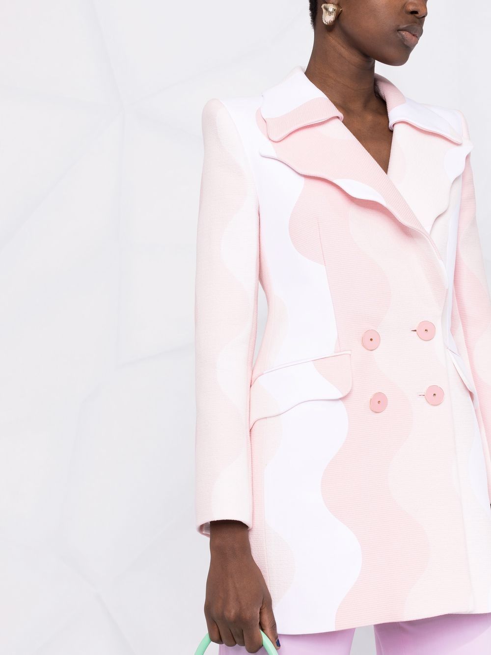 blazer croisé à motif ondulé