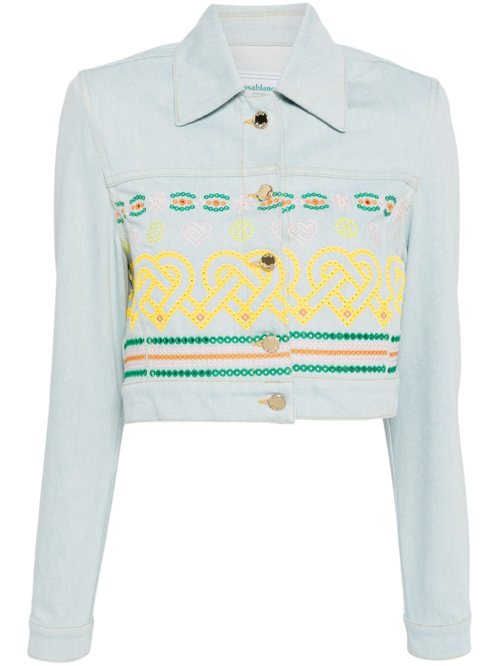 veste en jean avec détails brodés