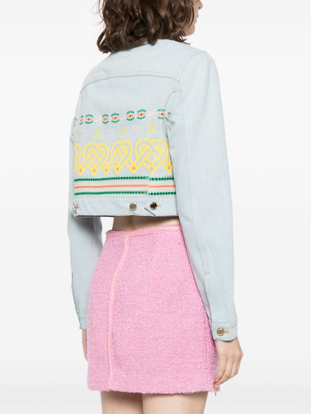 veste en jean avec détails brodés