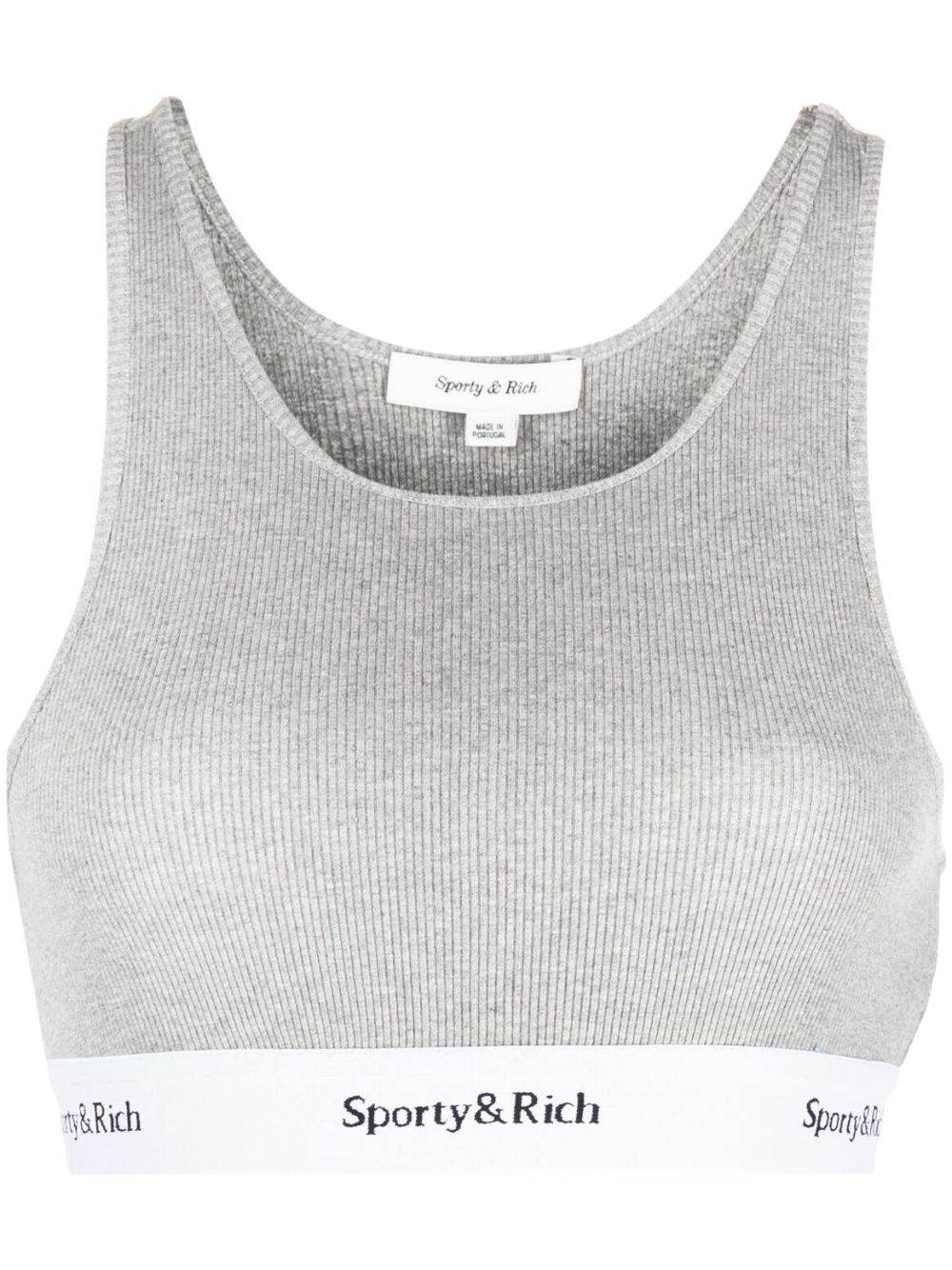 soutien-gorge de sport côtelé avec logo sous la bande
