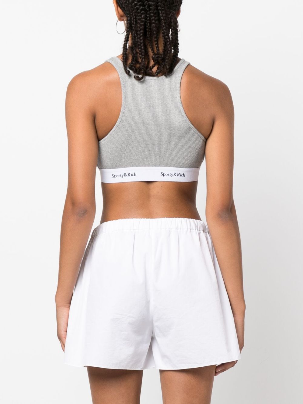 soutien-gorge de sport côtelé avec logo sous la bande