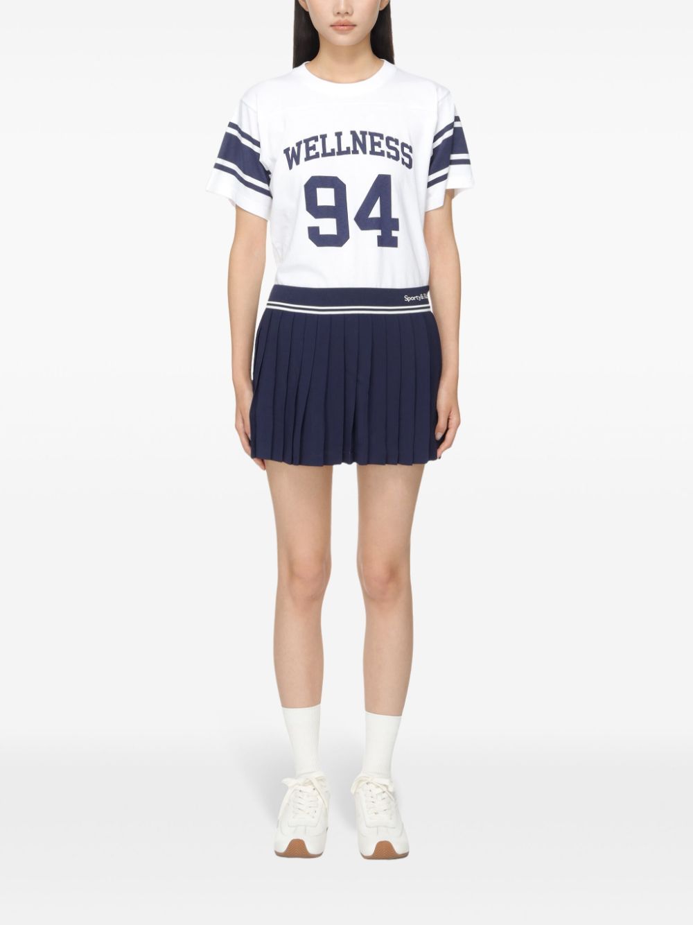 logo pleated skirt
