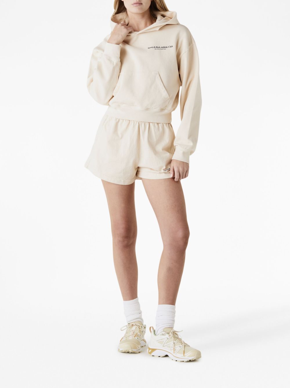Sweat à capuche en coton avec logo imprimé