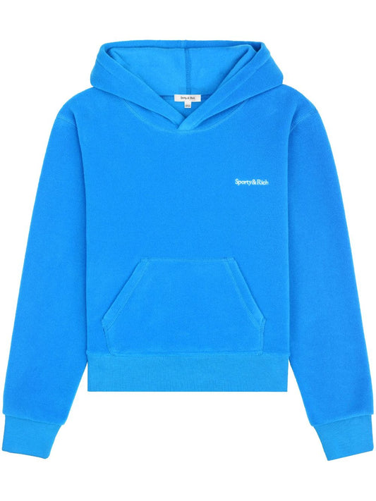 sweat à capuche en polaire avec logo brodé