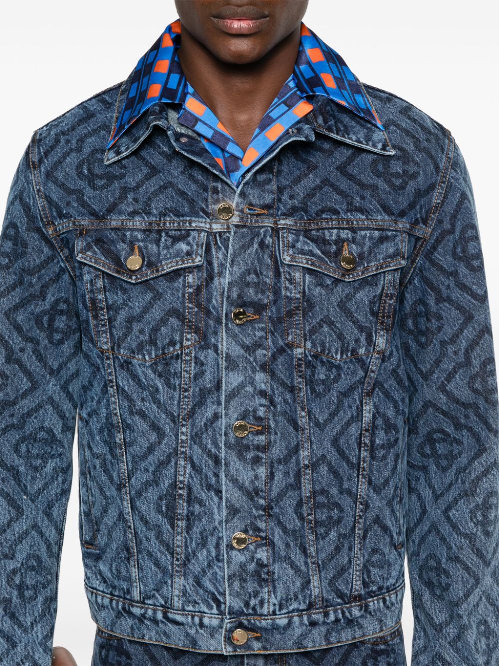 Veste en jean avec monogramme laser