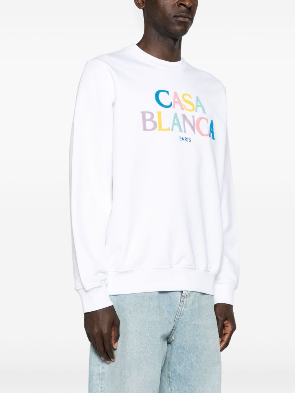Stacked logo-embroidered sweatshirt