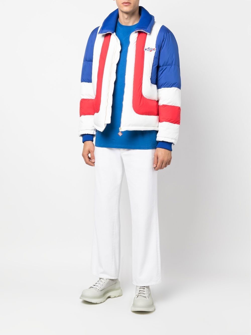 colour-block puffer jacket