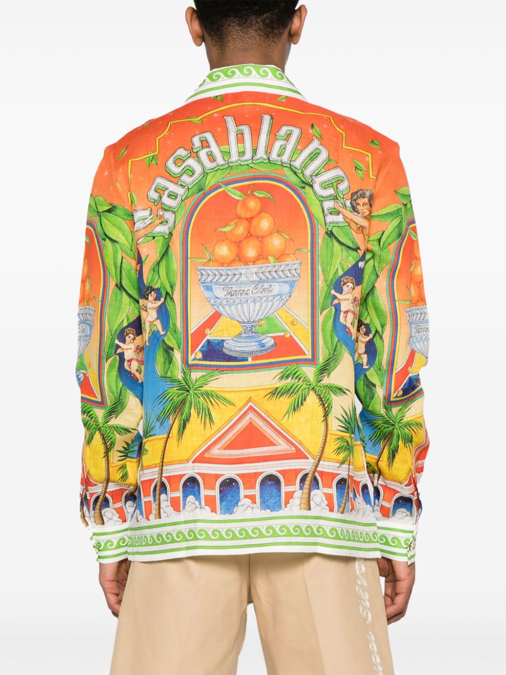 Chemise en lin orange Trophy