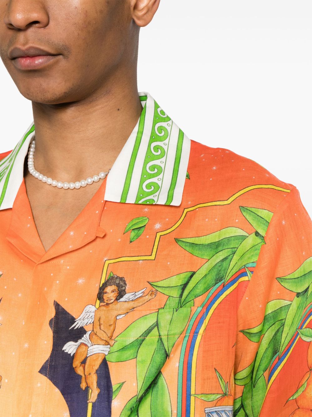 Chemise en lin orange Trophy