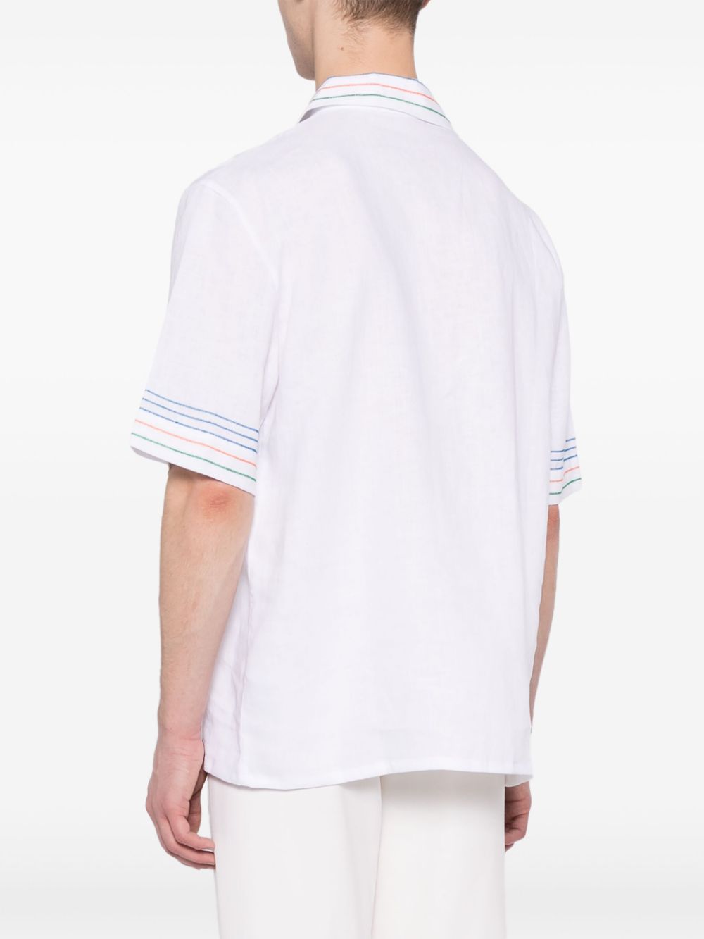 chemise à manches courtes brodée