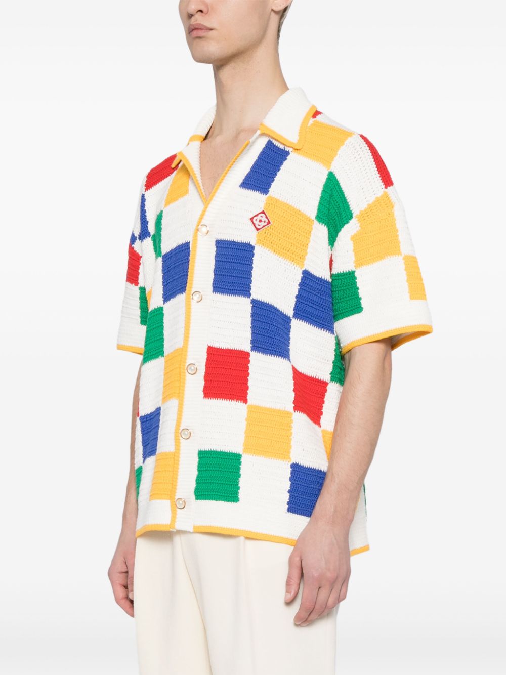 crochet-knit shirt