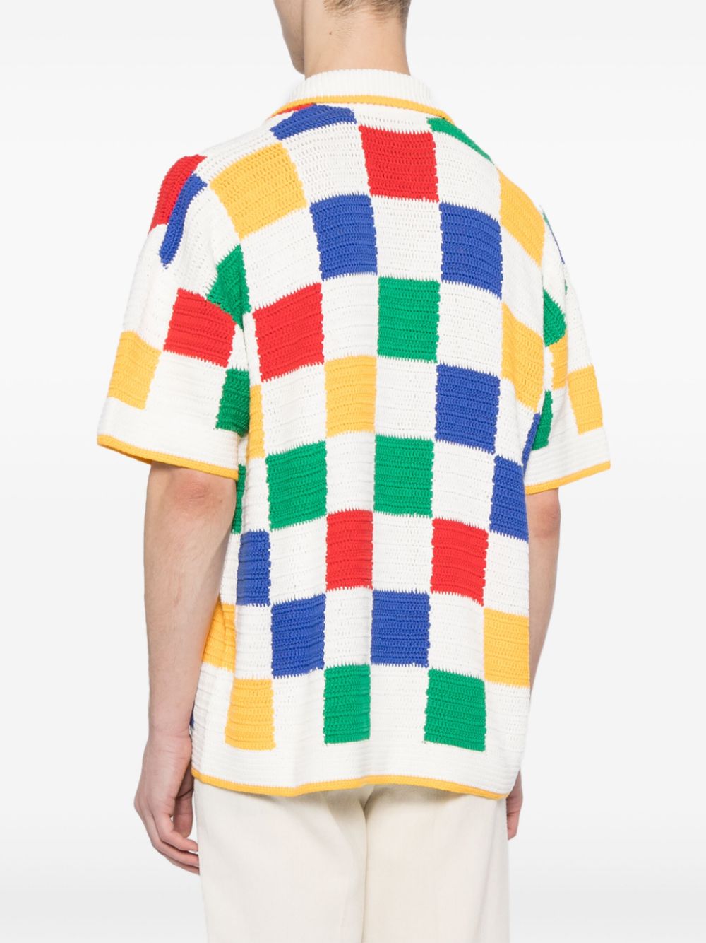 crochet-knit shirt