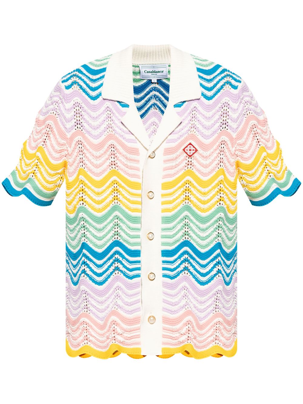 Chemise au crochet à motif de vagues