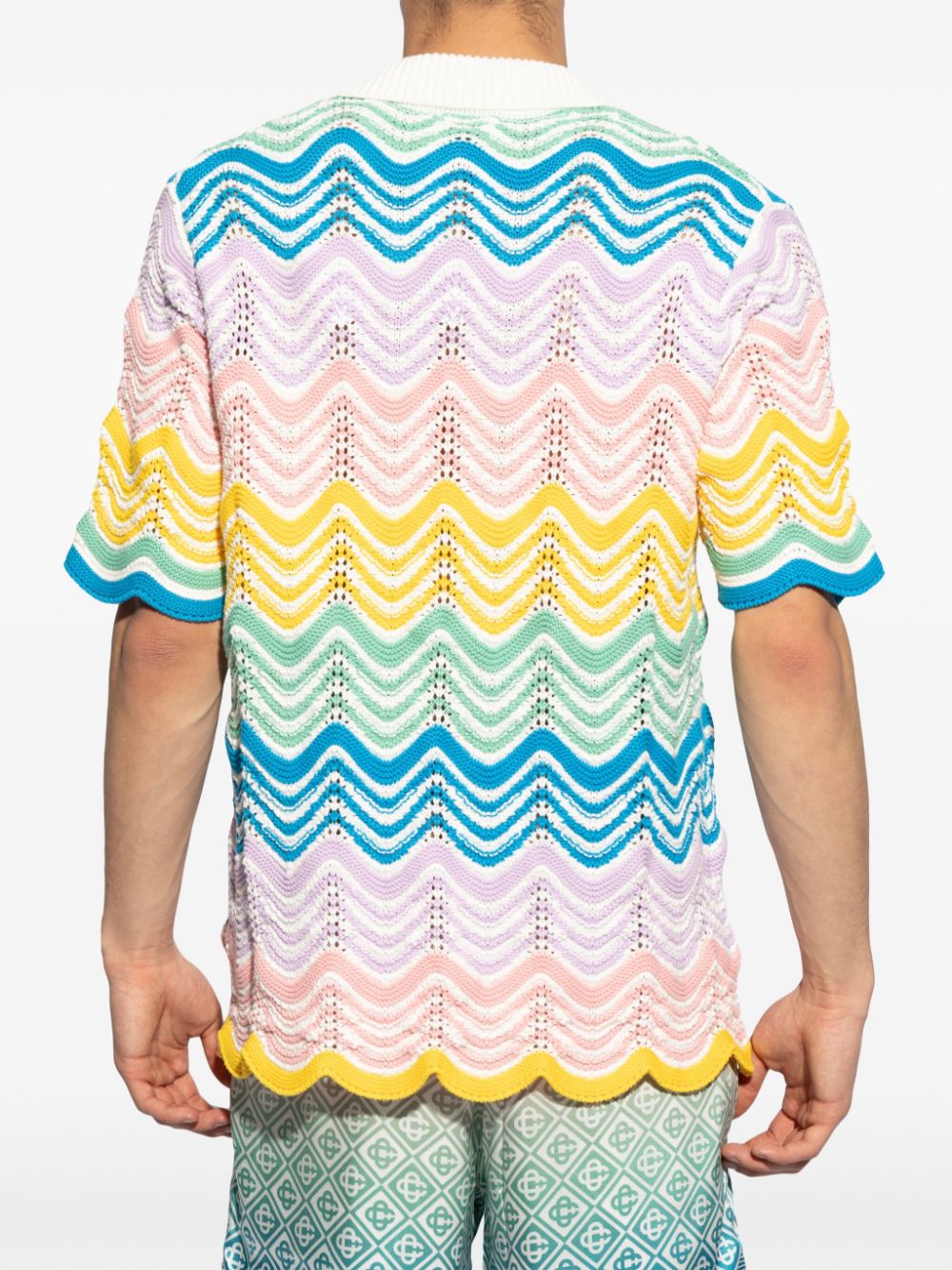 Chemise au crochet à motif de vagues