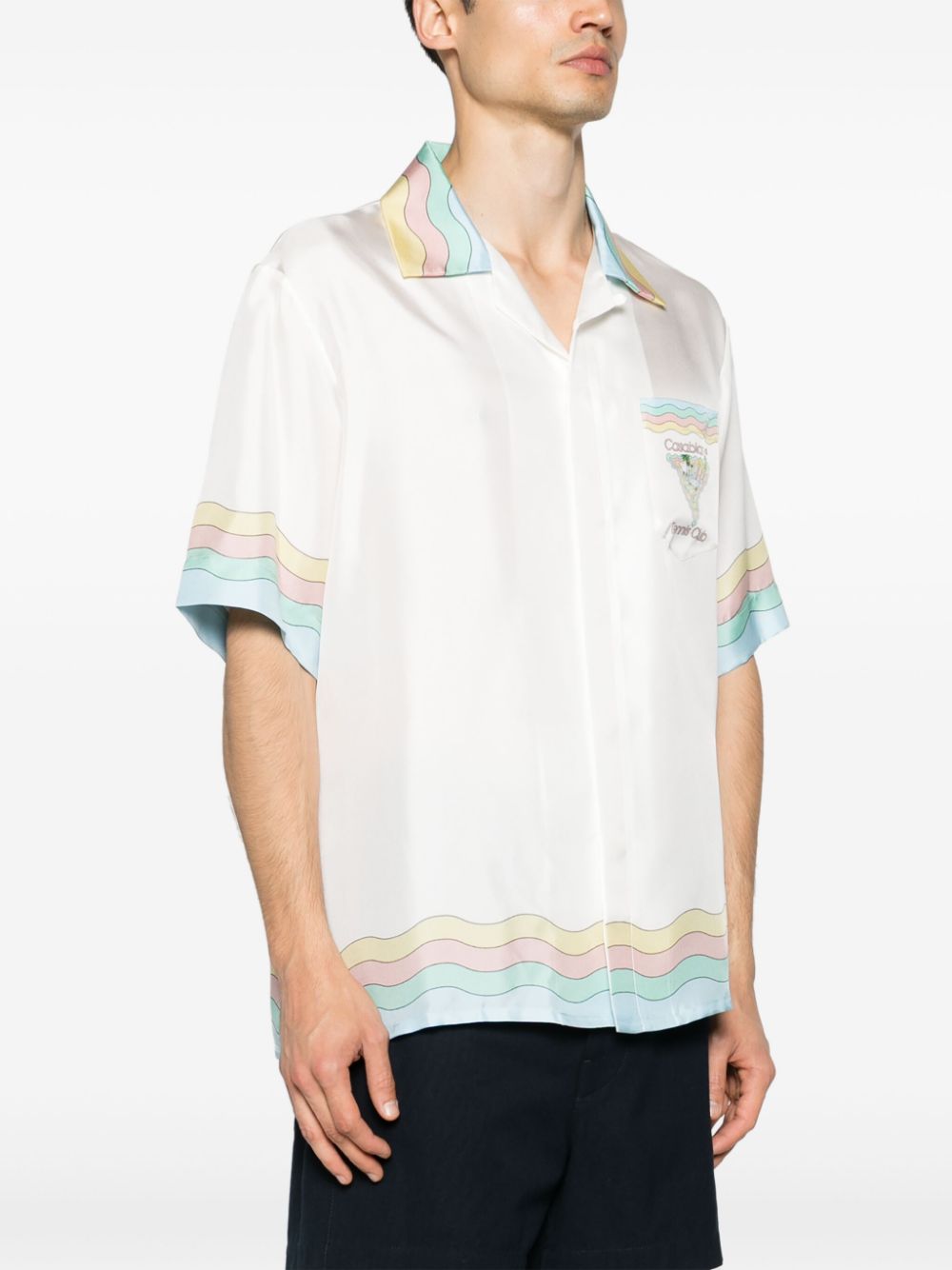 cuban-collar silk shirt