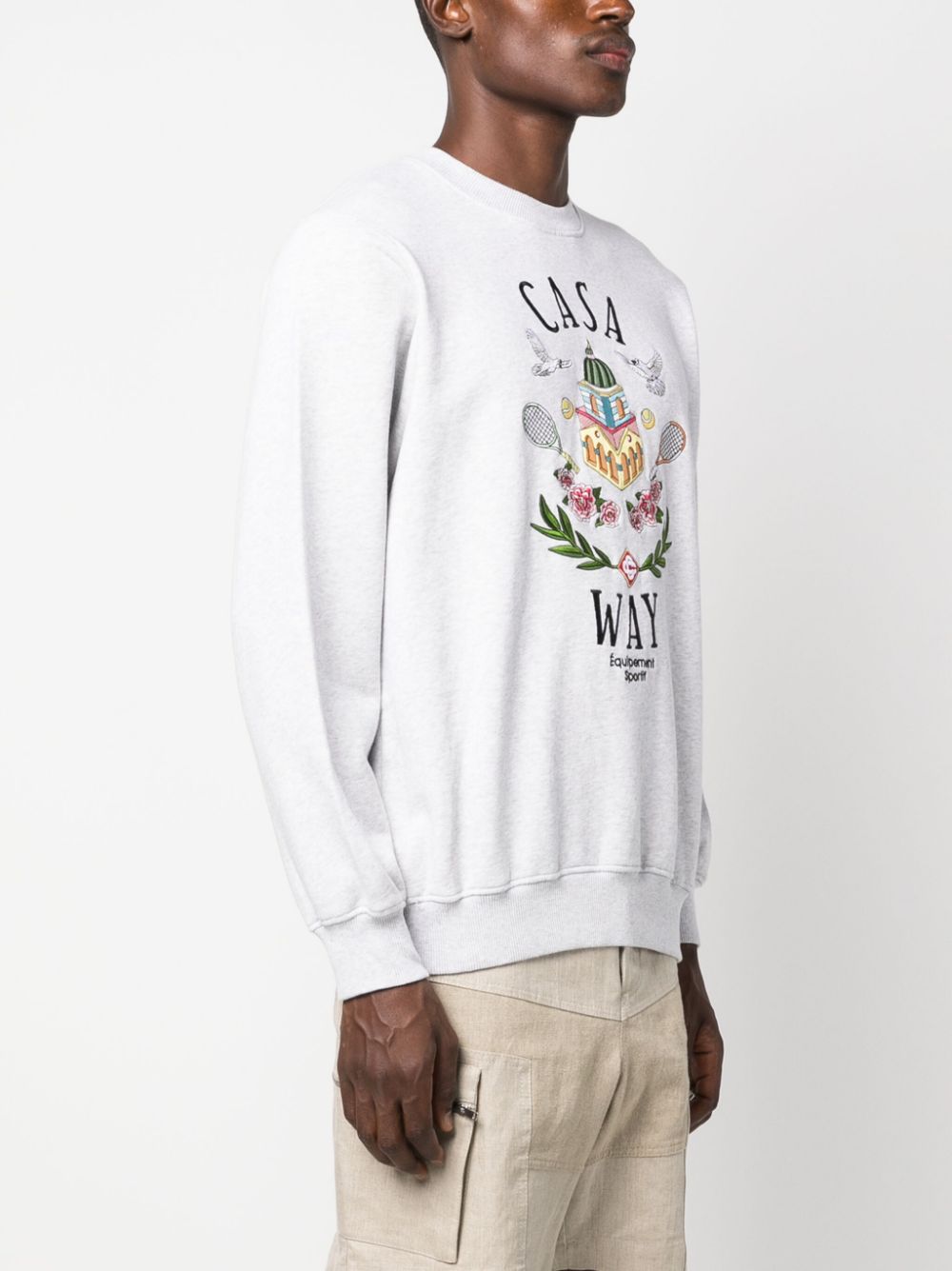 Casa Way-embroidered cotton sweatshirt
