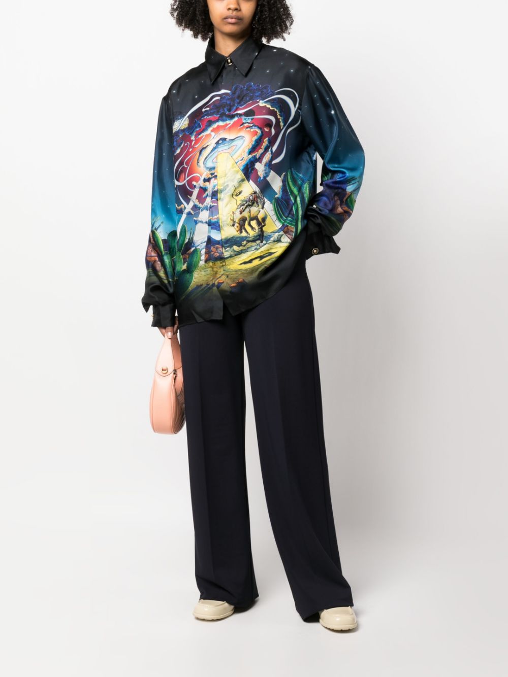 Cowboy de L'Espace graphic-print silk shirt