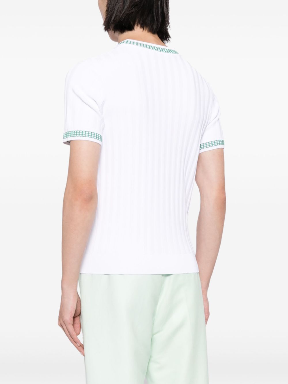 crew-neck ribbed-knit T-shirt