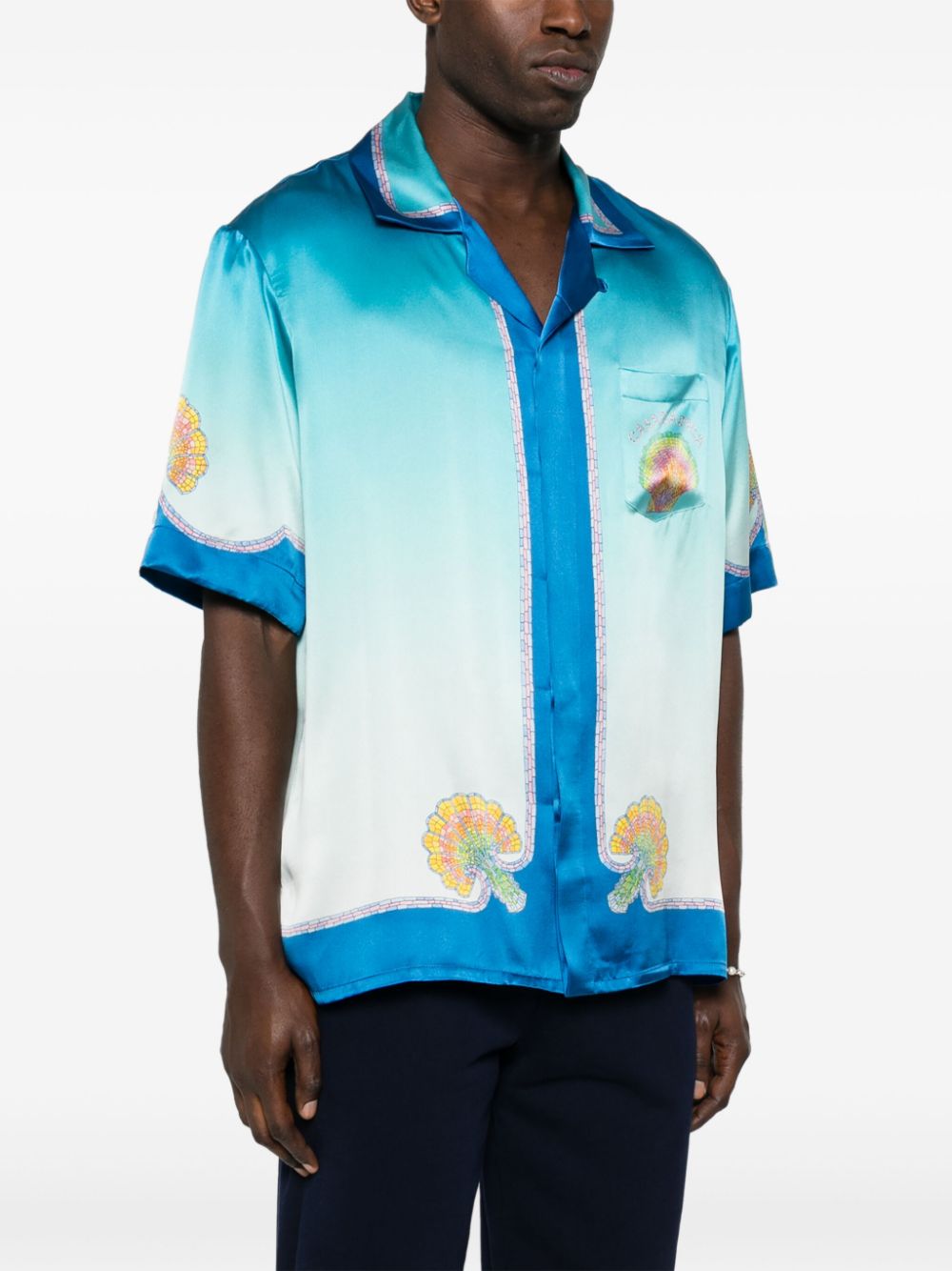Chemise en soie Coquillage Coloré