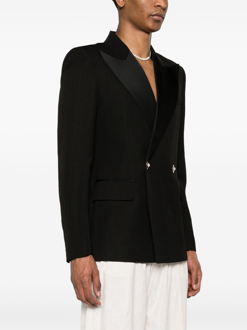 blazer de smoking à double boutonnage
