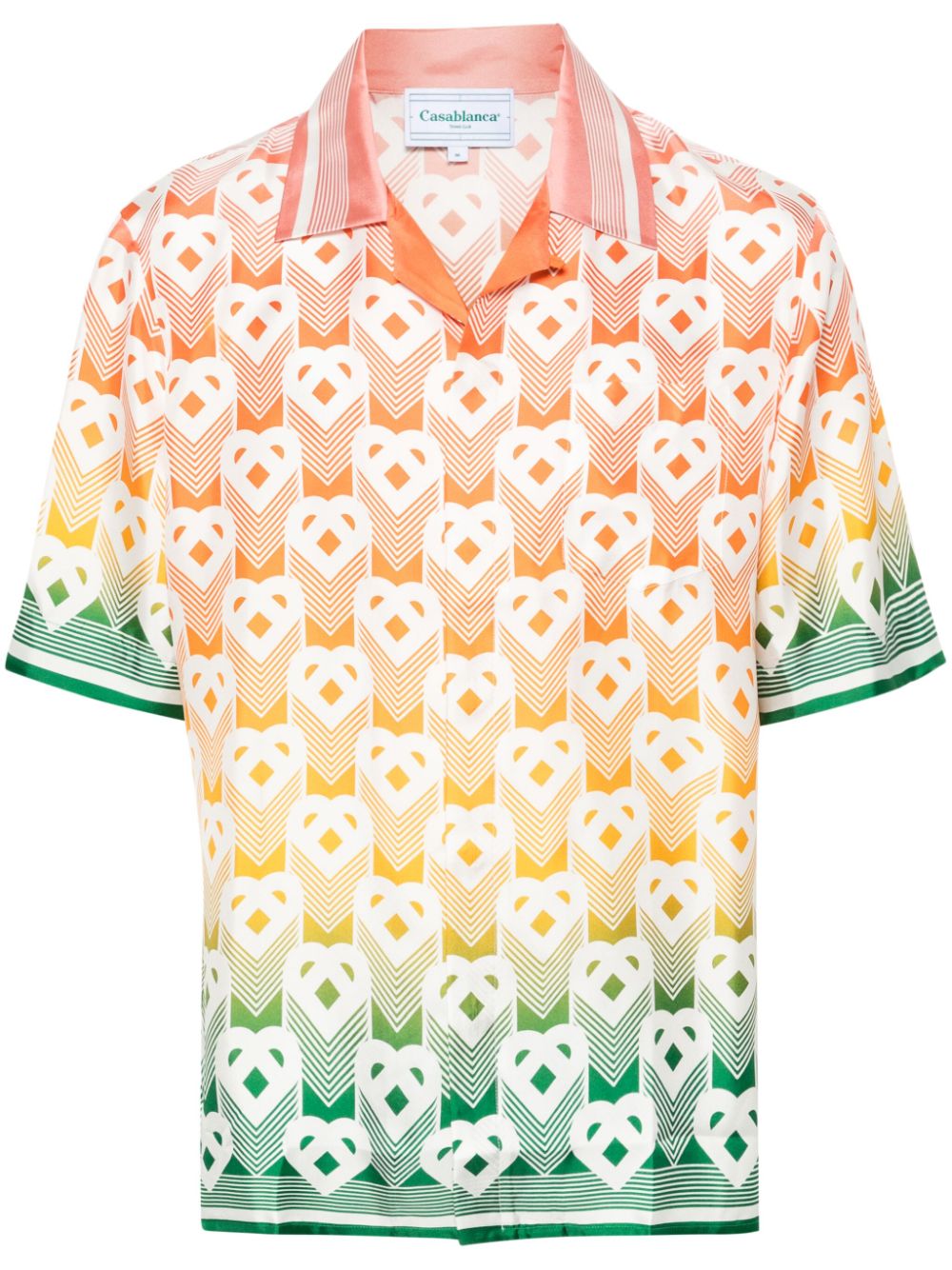 Chemise en soie avec monogramme en forme de cœur dégradé