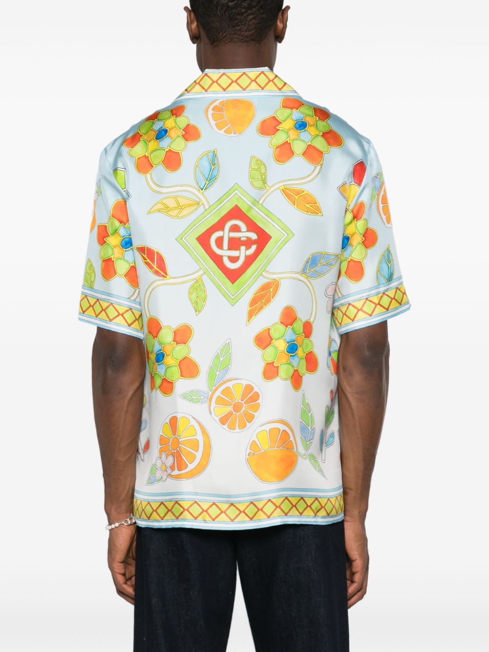 Chemise en soie à fleurs Yoruba
