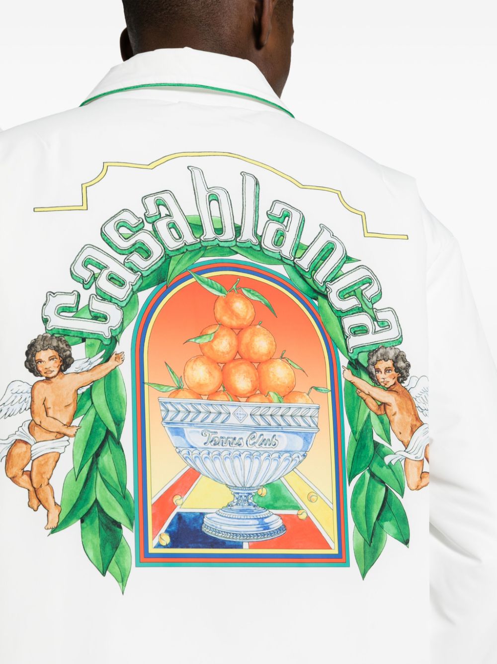 graphic-print shirt jacket