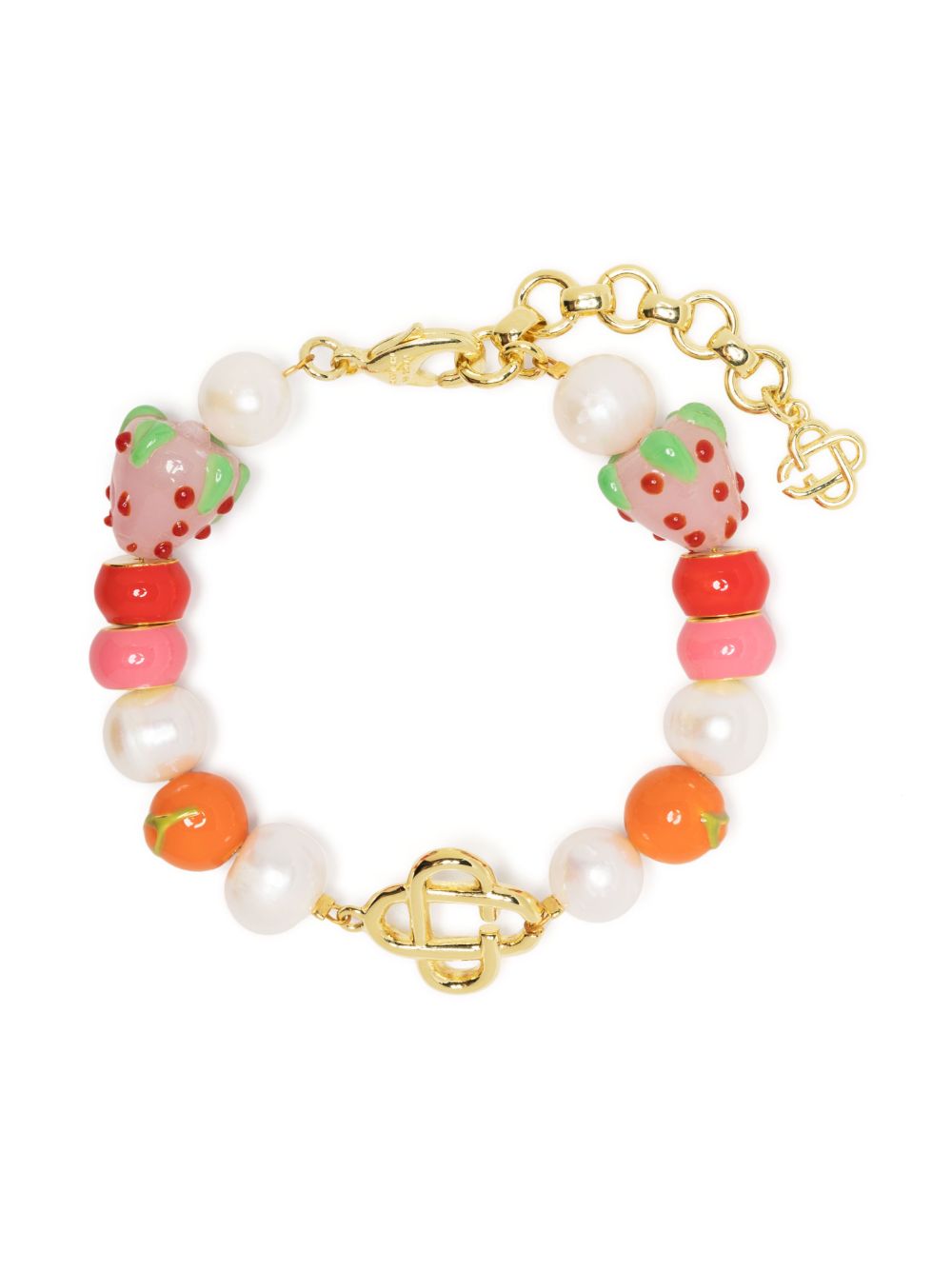 bracelet en perles avec logo et breloque