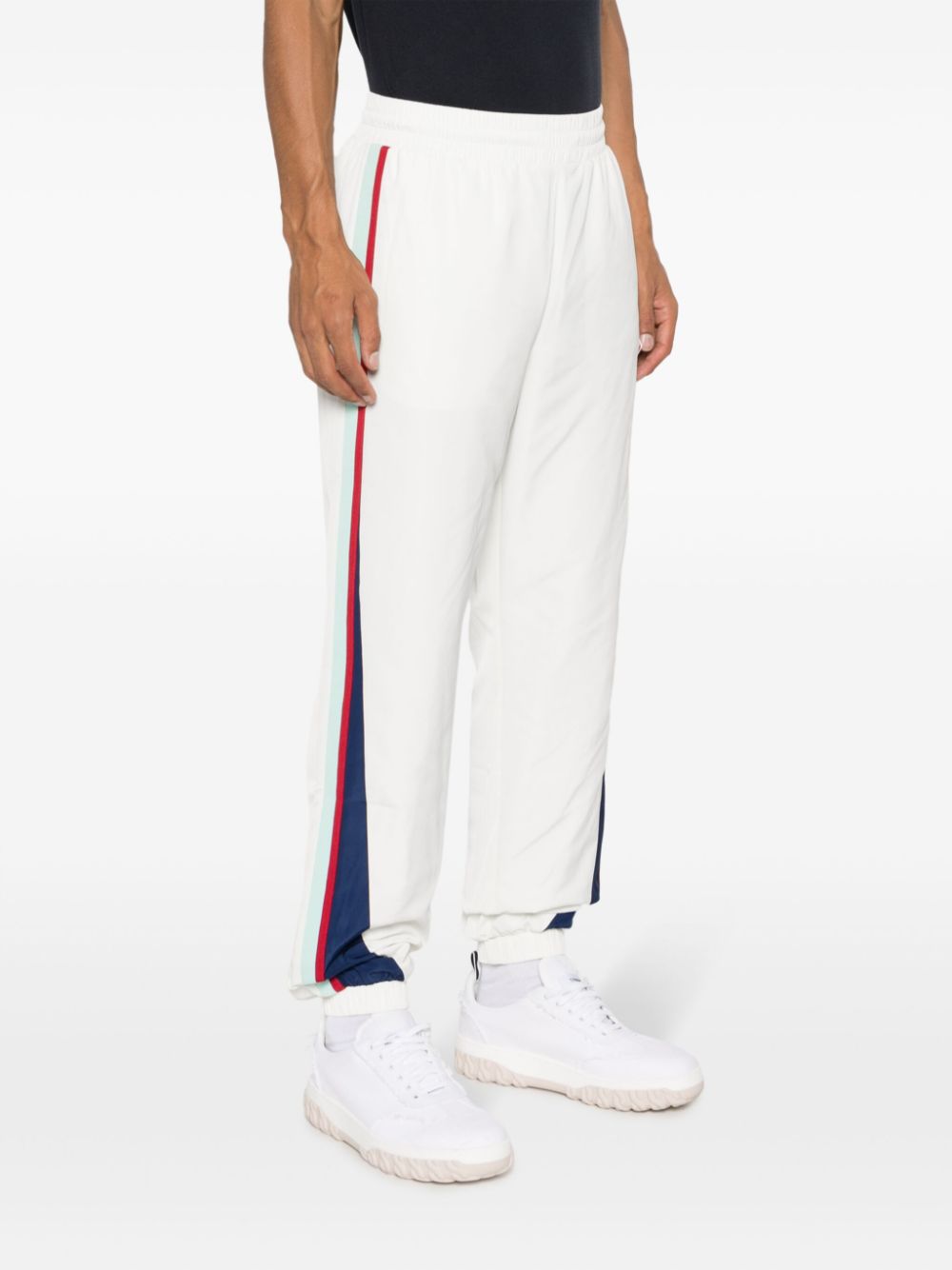 pantalon de survêtement à bande latérale et patch logo