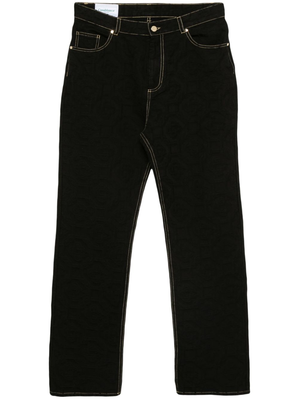 jean avec logo jacquard