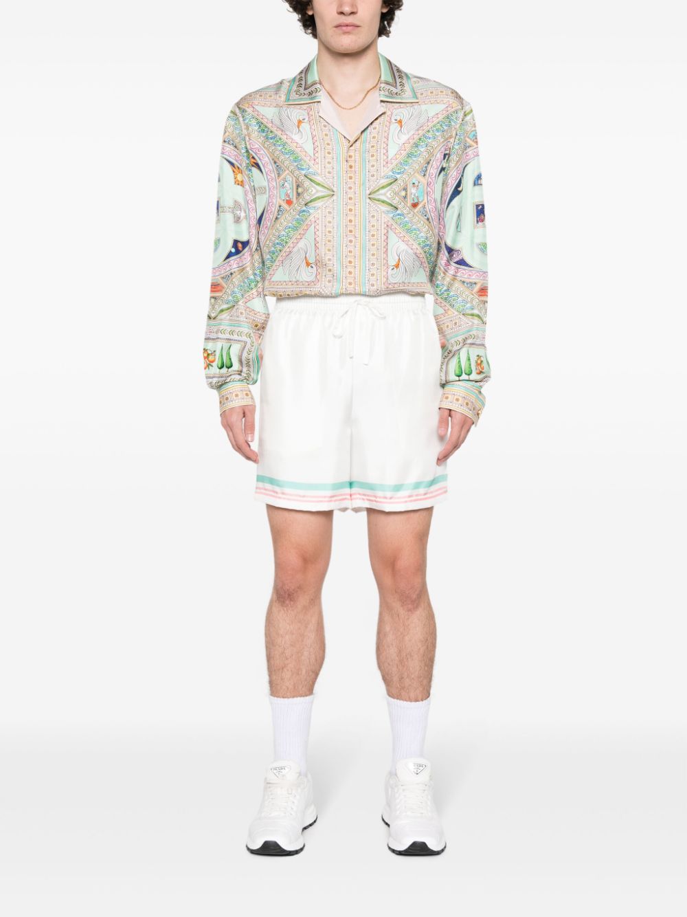 Tennis Club Icon silk track shorts