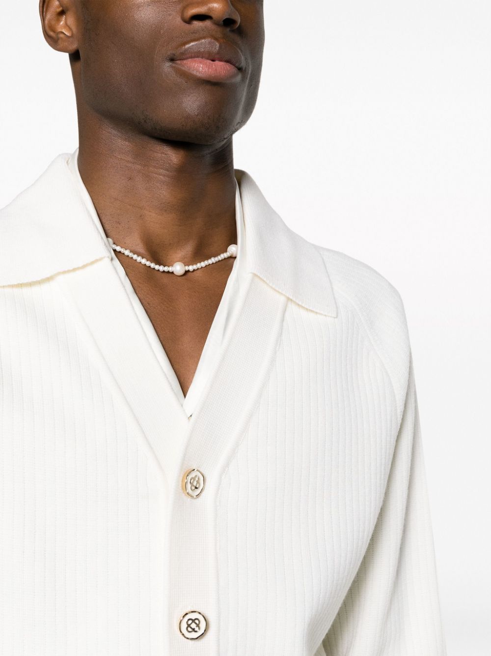 wool-blend ribbed cardigan